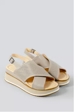 Босоніжки кольору мокко на платформі великих розмірів