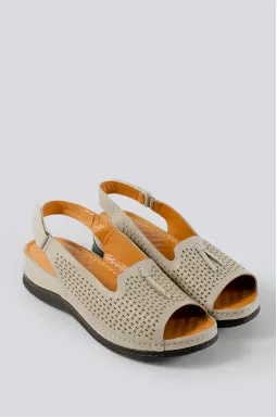 Босоніжки з перфорацією у кольорі мокко великих розмірів