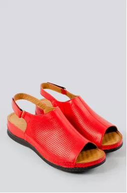 Червоні босоніжки на широкі ніжки великих розмірів