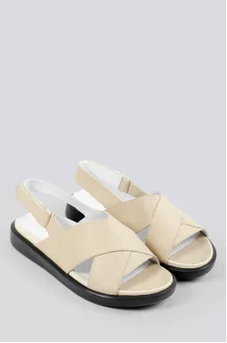 Босоніжки бежеві на широкі ніжки великих розмірів