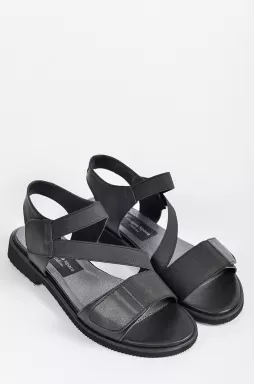 Босоніжки чорні з липучками великих розмірів