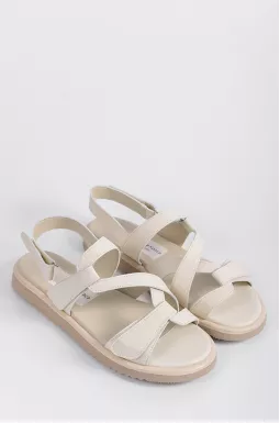 Босоніжки кремові з липучками великих розмірів