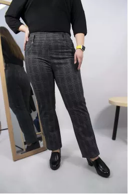 Брюки средние клетка батал