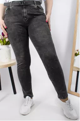 Джинси завужені зі стразами батал