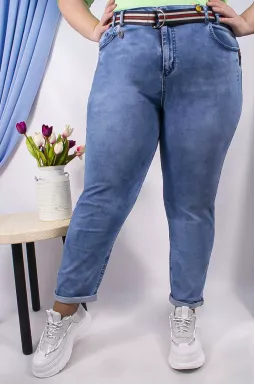 Джинси банани зі смугастим поясом супер батал