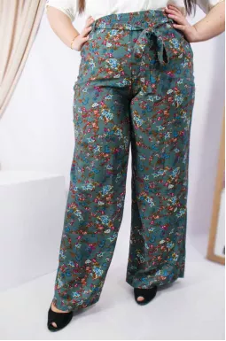 Брюки с поясом широкие супер батал