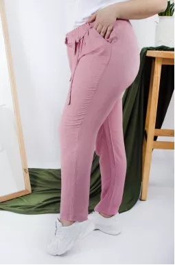 Брюки с поясом зауженные жатка супер батал