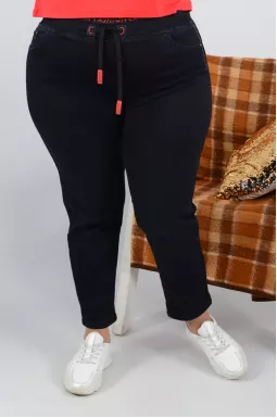 Джинси завужені з декорованою шнурівкою батал