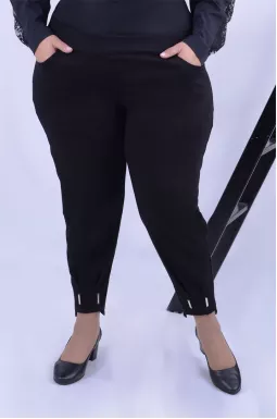 Классические брюки бананы с декором батал