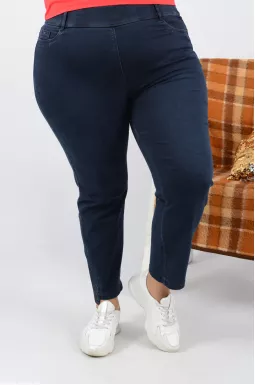 Удобные джинсы 7/8 на резинке батал