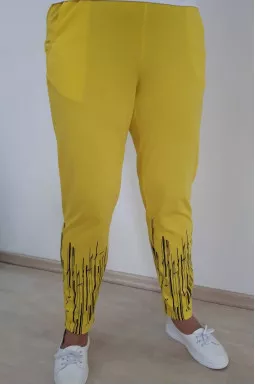 Брюки завужені трикотажні з принтом