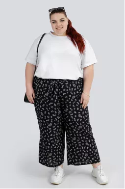 Брюки кюлоты в принт супер батал