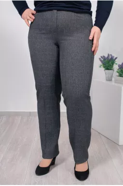 Брюки класичні сірі в клітинку батал
