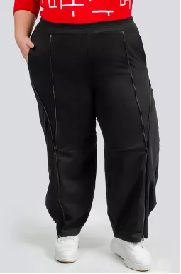 Широкі брюки банани з блискавками супер батал