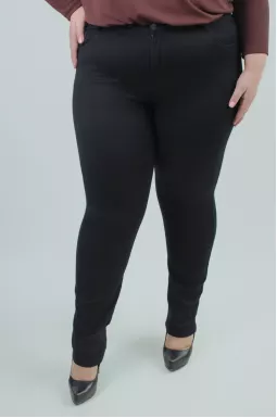 Брюки средние черные стрейч котон супер батал