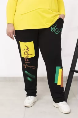 Брюки спортивні з кольоровими нашивками супер батал