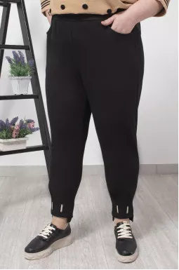 Брюки бананы с металлическими нашивками внизу супер батал