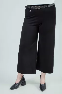 Брюки кюлоти з поясом і прикрасою батал