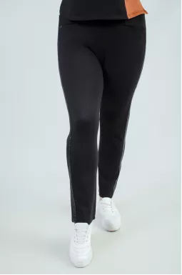 Брюки зауженные стрейчевые с лампасами батал