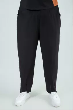 Брюки банани стрейчеві чорні батал