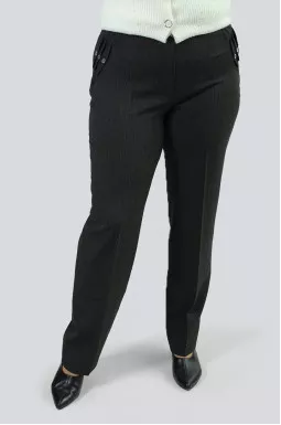 Брюки классические серые зауженные батал