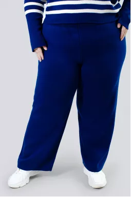 Широкие теплые зимние брюки батал