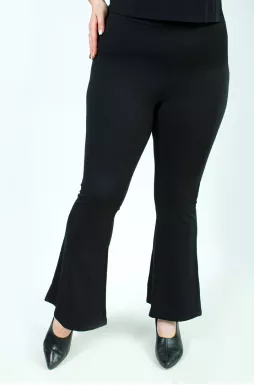 Чорні трикотажні брюки кльош супер батал