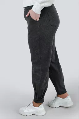 Брюки банани трикотажні  графітового кольору супер батал