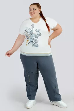 Брюки 7/8 з кишенями та блискавками великих розмірів