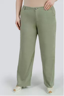 Брюки котоновые цвета полынь больших размеров