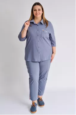 Брюки котонові з декором великих розмірів