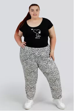 Брюки 7/8 в принт великих розмірів