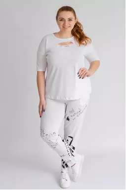 Брюки завужені в принт великих розмірів