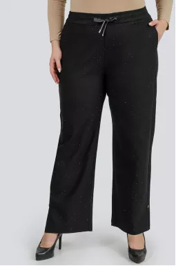 Брюки широкие со стразами больших размеров