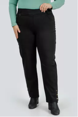 Брюки завужені чорні з прикрасами великих розмірів