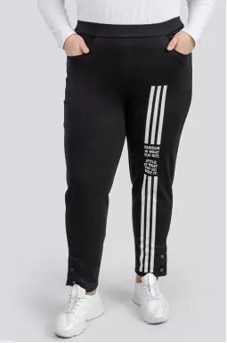 Чорно-білі завужені брюки великих розмірів