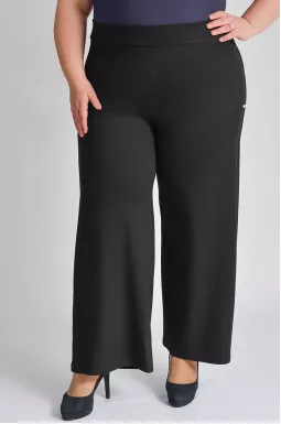 Брюки широкие черные с лампасом больших размеров