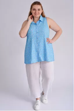 Лляні брюки банани із завязками великих розмірів