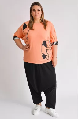 Брюки султанки черного цвета больших размеров