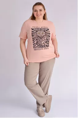 Брюки из стрейч-коттона больших размеров