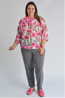 Брюки классические в сером цвете больших размеров