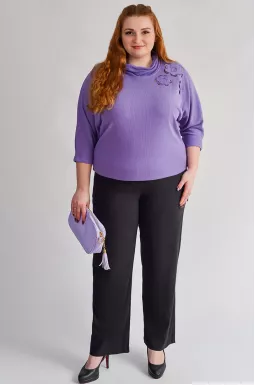 Брюки середні в чорному кольорі великих розмірів