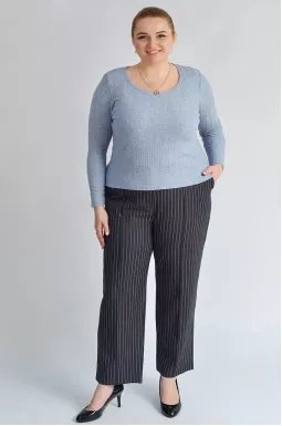 Брюки классические с контрастной полоской больших размеров
