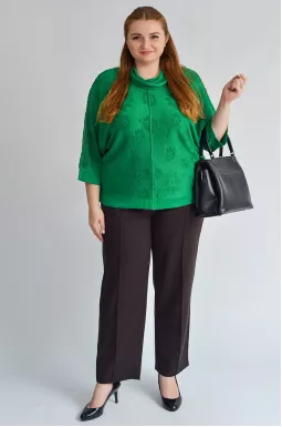 Брюки класичні у відтінку темний шоколад зі стрілками великих розмірів