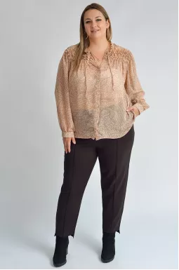 Брюки классические в цвете темный шоколад больших размеров