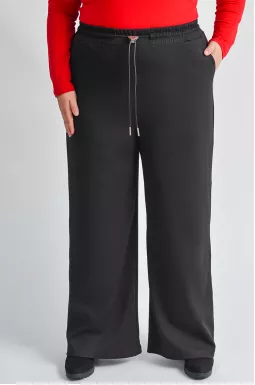 Брюки широкие с поясом на завязках больших размеров