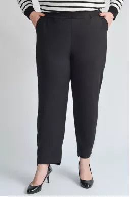 Черные брюки 7/8 с декоративными пуговицами больших размеров