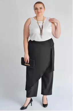 Брюки-султанки з асиметричним запахом великих розмірів