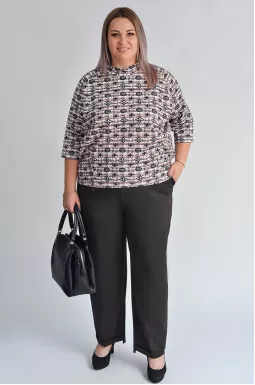 Элегантные брюки 7/8 с декоративным украшением больших размеров