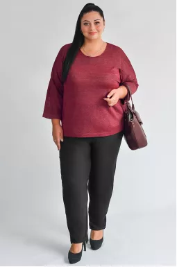 Базові чорні брюки 7/8 з двома задніми кишенями великих розмірів